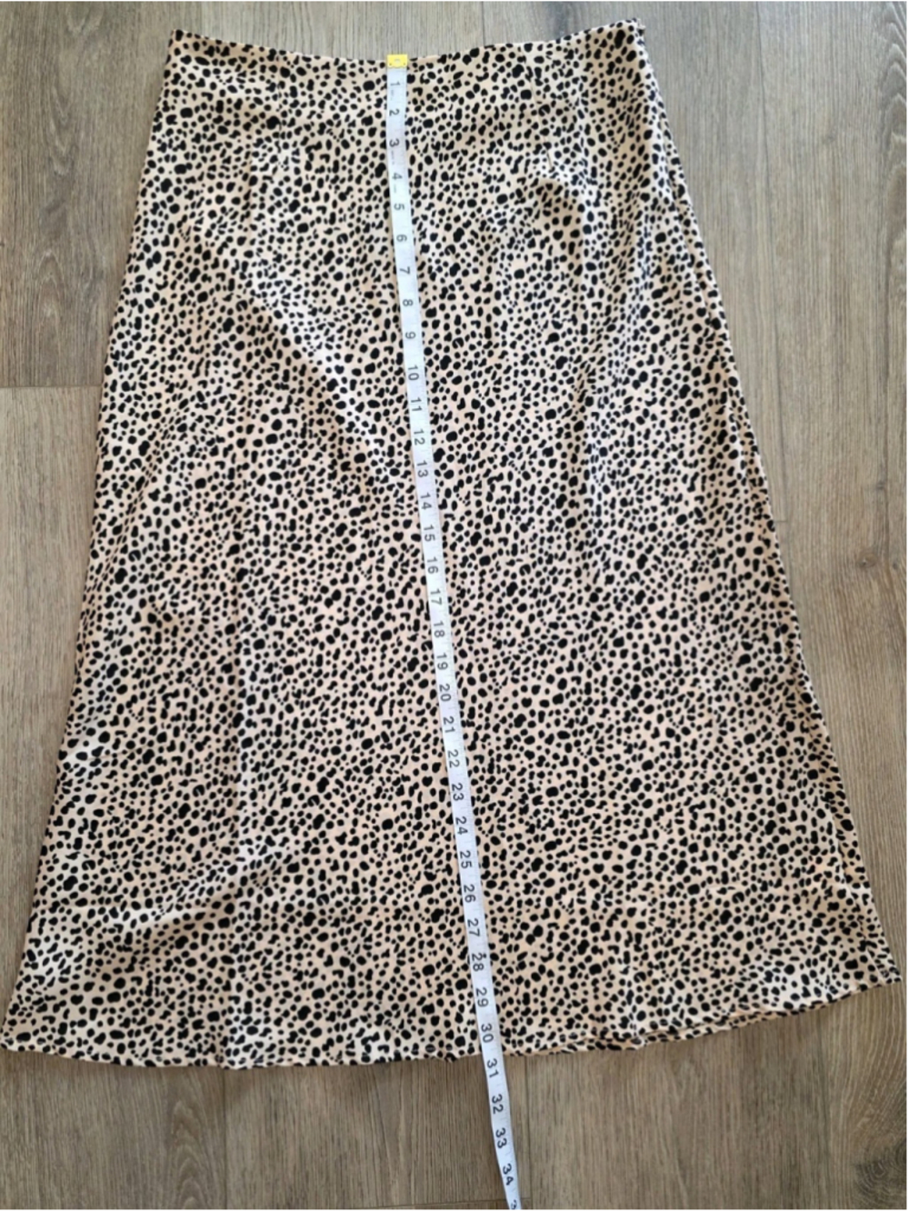 Nasty Gal NWT Polka Dot Midi Skirt Women’s US 8 Beige Black Bias Cut Slip Skirt - Picture 10 of 10
